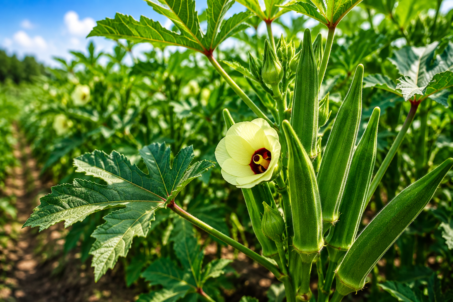 Okra crop